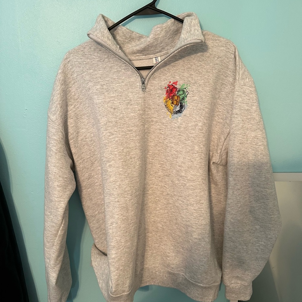 Harry Potter Embroidered Quarter Zip Pullover